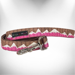 Snowcap Mountain Dog Leash REGULAR 1" width- 5' long Pink