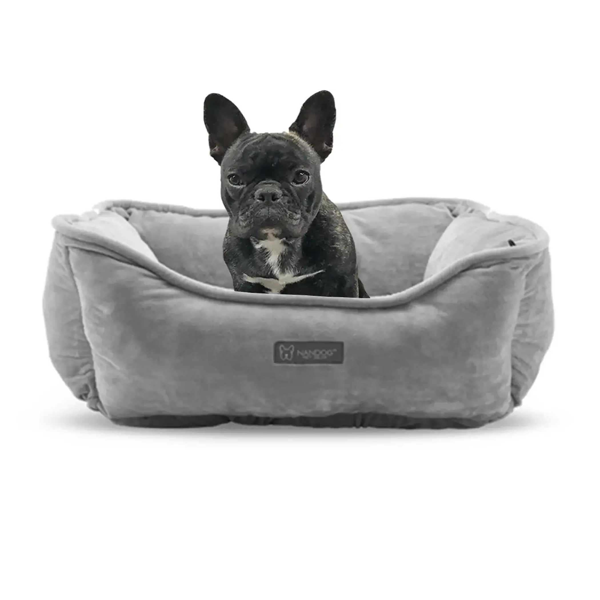 NANDOG Reversible Micro-Plush Fabric Pet Bed LIGHT GRAY