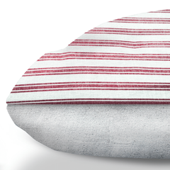 Marblehead Light Red Ticking Stripe Farmhouse Duvet Style Dog Bed L