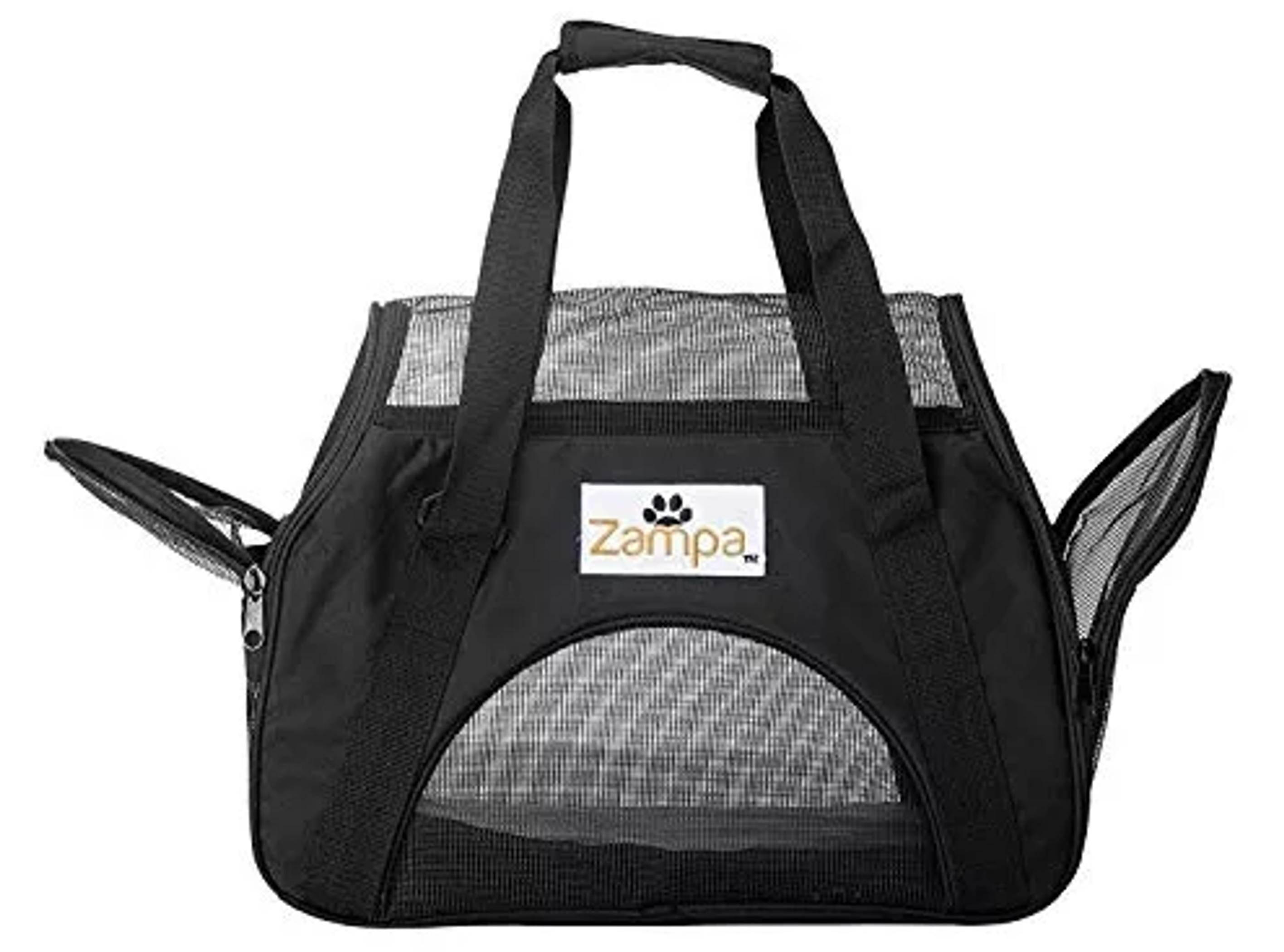 Zampa Airline Approved Soft Sided Pet Carrier 19" x 13" x 10" Black