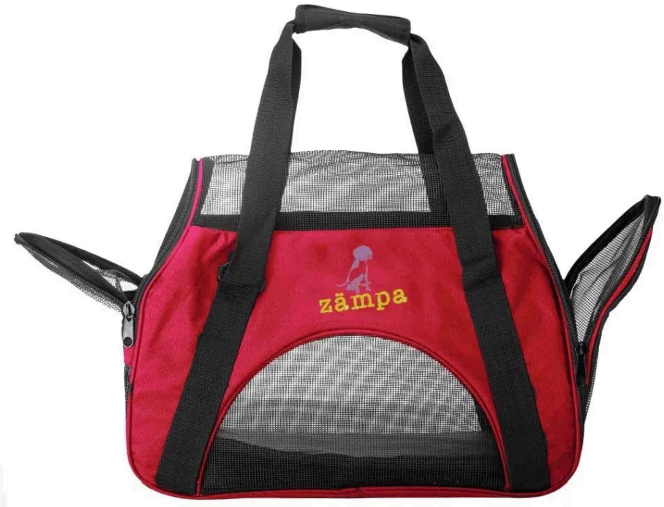 Zampa Airline Approved Soft Sided Pet Carrier 15" x 17" x 7" Red