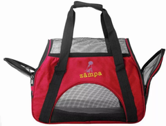 Zampa Airline Approved Soft Sided Pet Carrier 15" x 17" x 7" Red