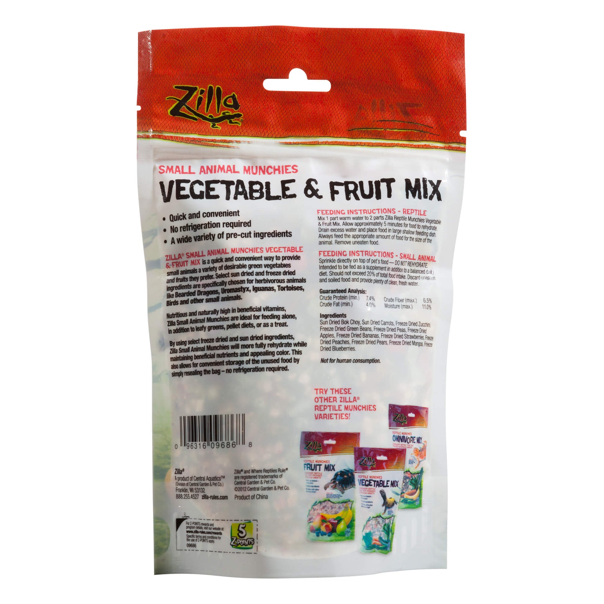 Zilla Reptile Munchies Vegetable and Fruit 4 ounces-2