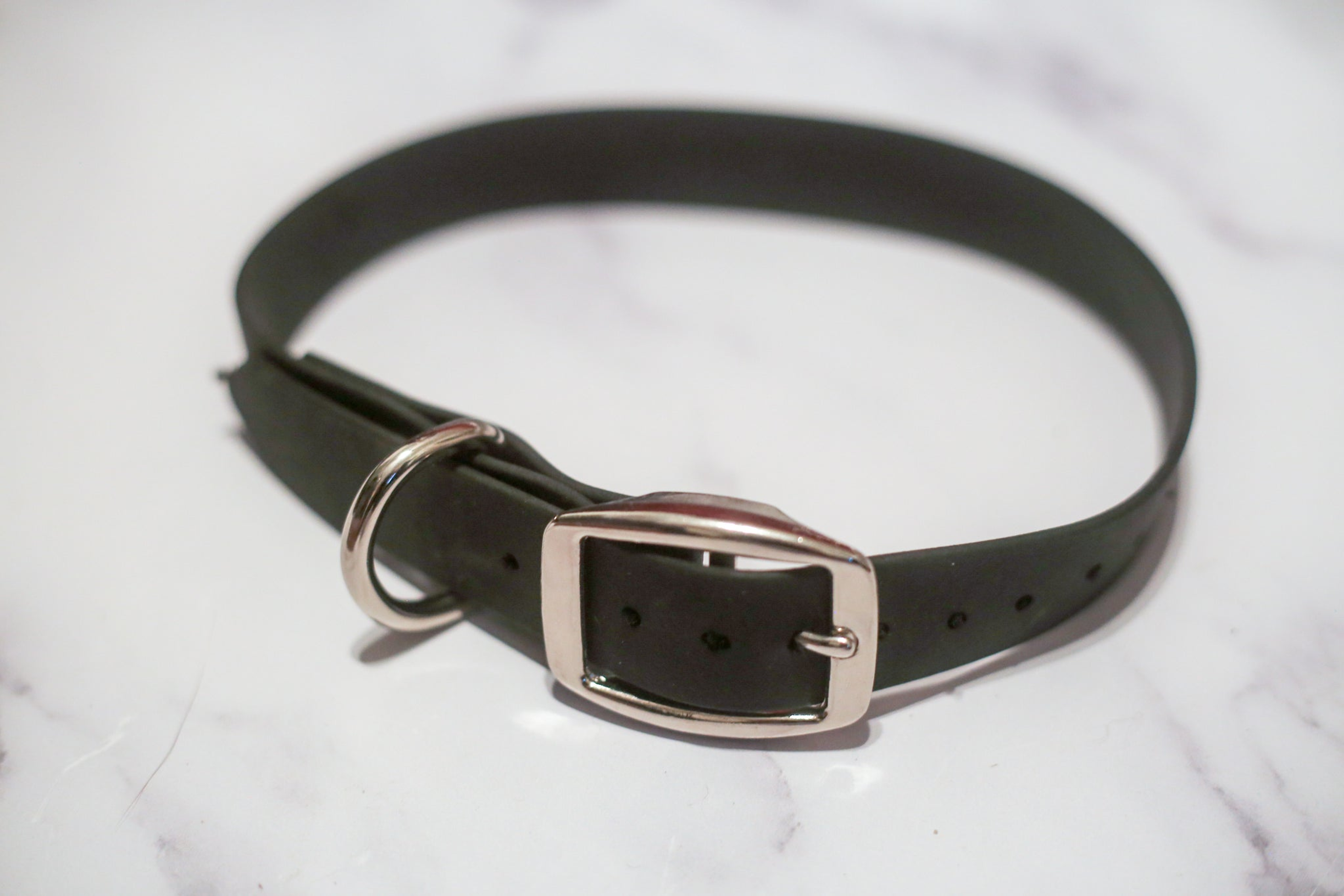 Biothane Buckle Dog Collar Large 15-17 inches Hunter Green