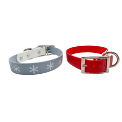 Biothane Buckle Dog Collar Medium 13-15 inches Snowflake