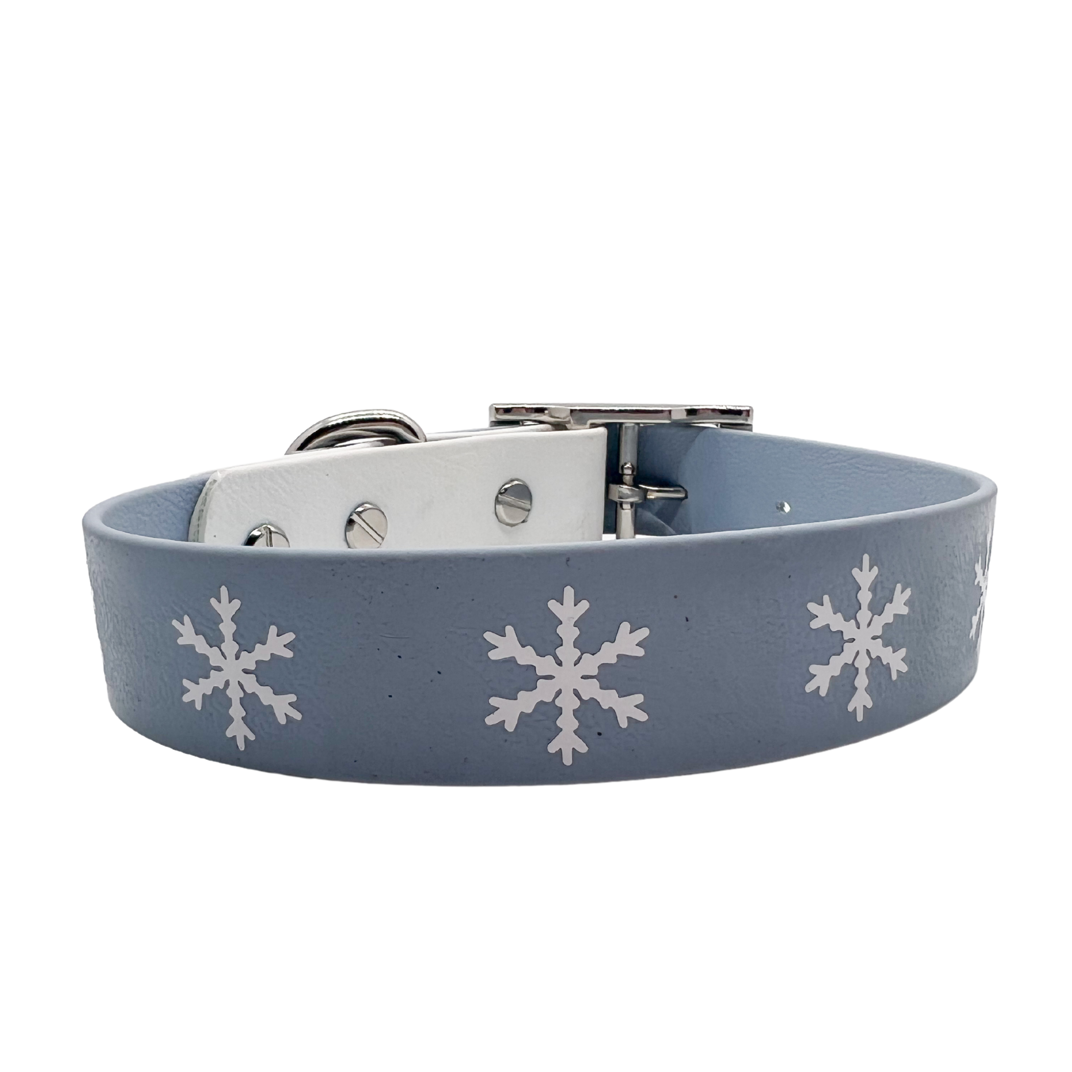 Biothane Buckle Dog Collar Large/XL 16-18 inches Snowflake