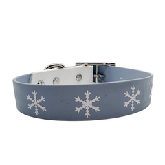 Biothane Buckle Dog Collar Large/XL 16-18 inches Snowflake