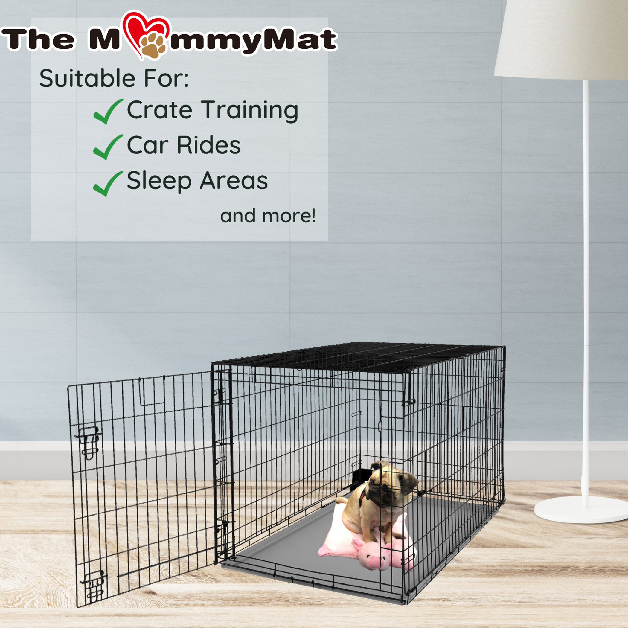 The MommyMat - Heartbeat Anxiety Pet Bed Mat 18 x 18 in Rosie the Pig-7