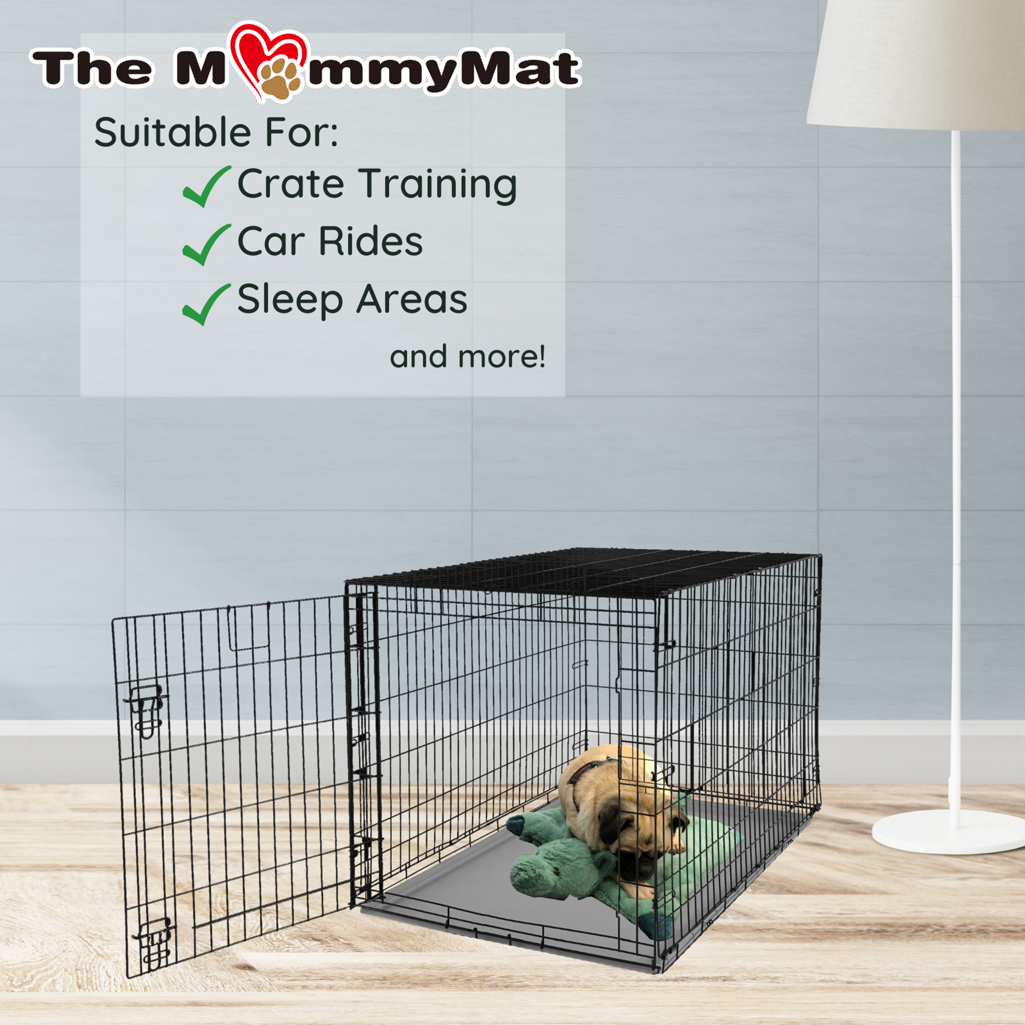 The MommyMat - Heartbeat Anxiety Pet Bed Mat 18 x 18 in Archie the Dragon-7