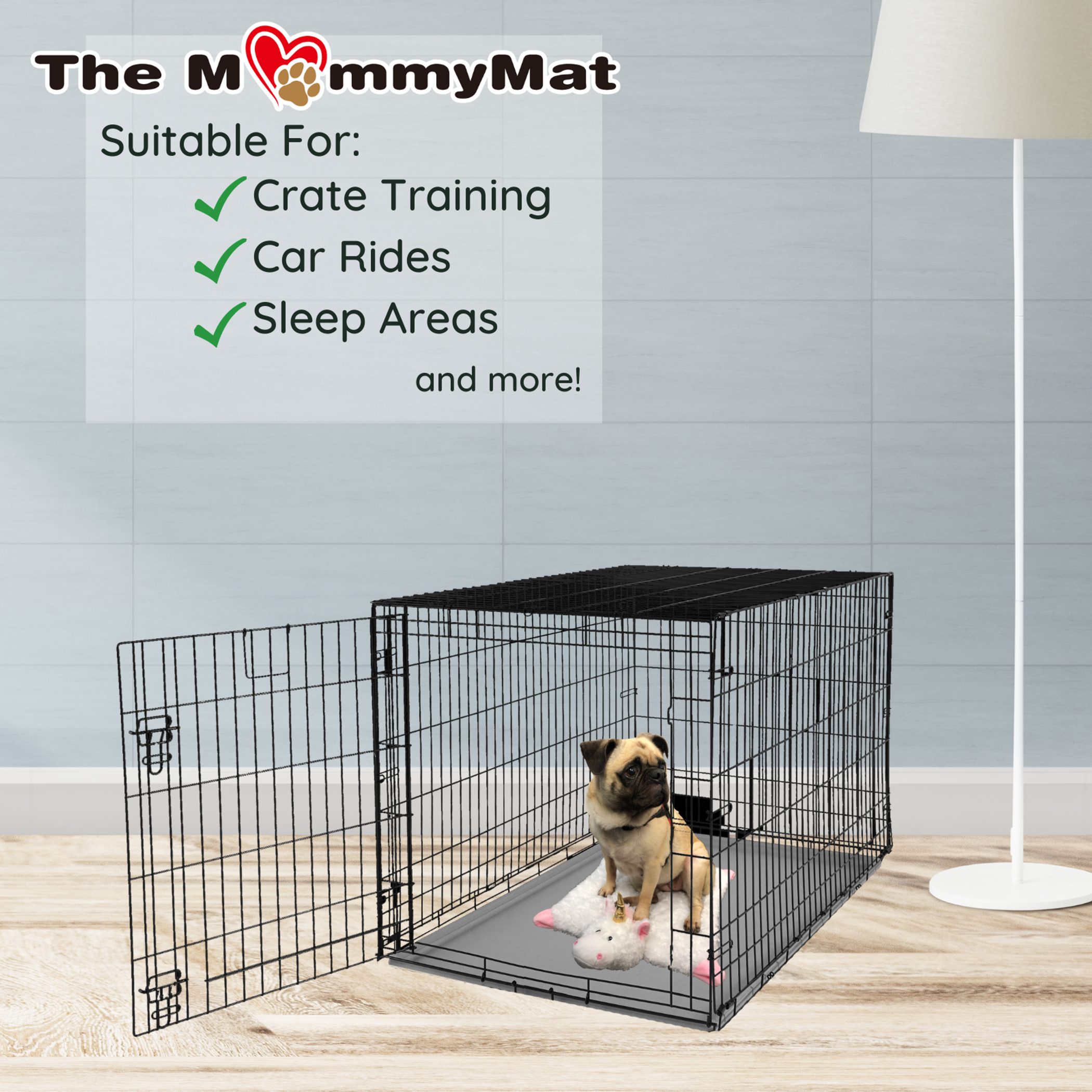 The MommyMat - Heartbeat Anxiety Pet Bed Mat 18 x 18 in Sadie the Unicorn-7