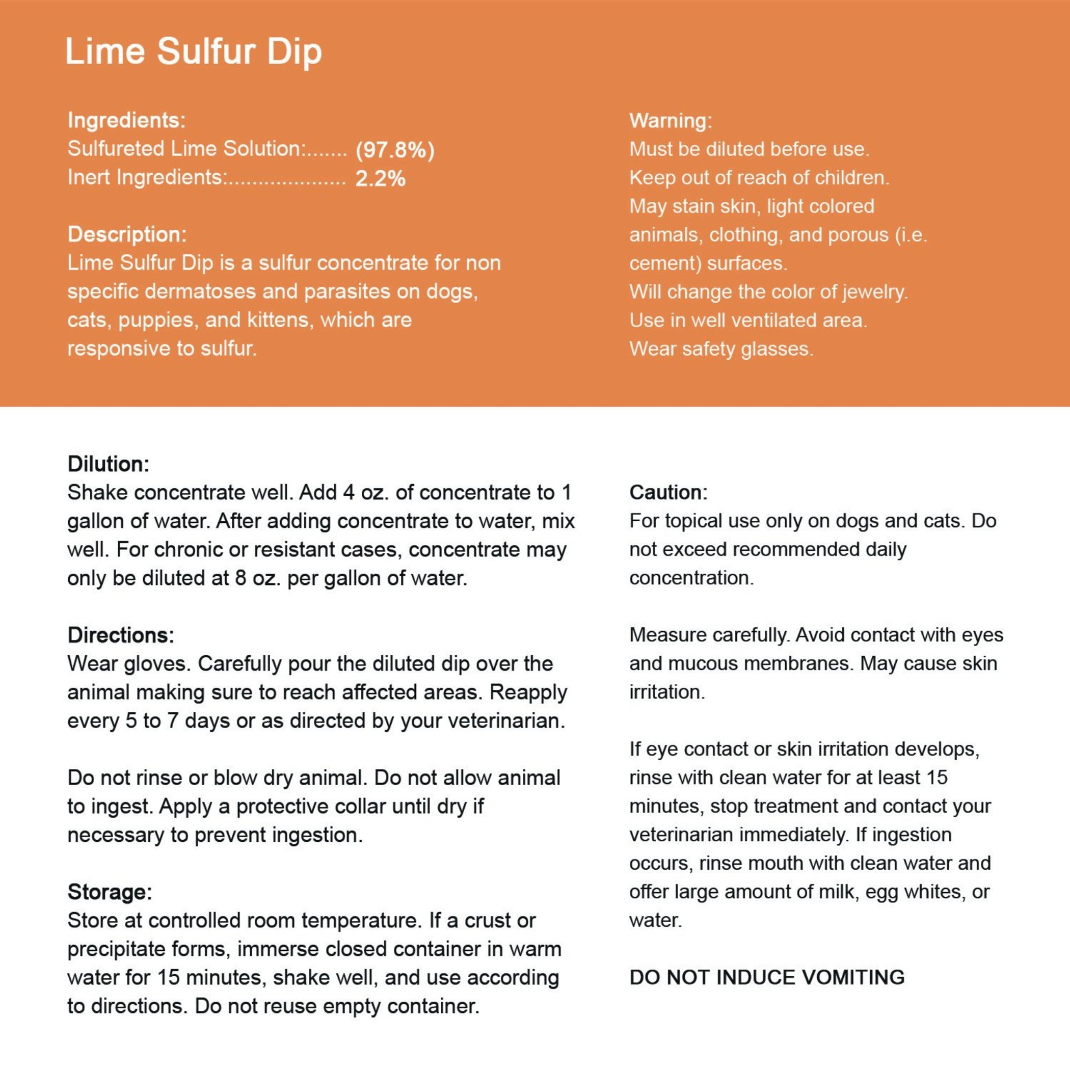 Lime Sulfur Dip - Pet and Veterinary Solution for Dermatitis, Mange, Ringworm and other Parasites 16 fl oz-6