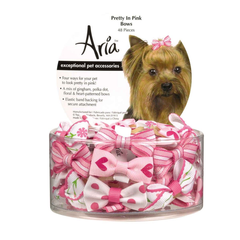 AR Pretty In Pink Bow Canister 48Pc 3.25