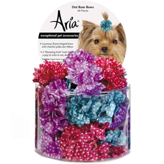 AR Dot Rose Bows Canister 48PC 3.25