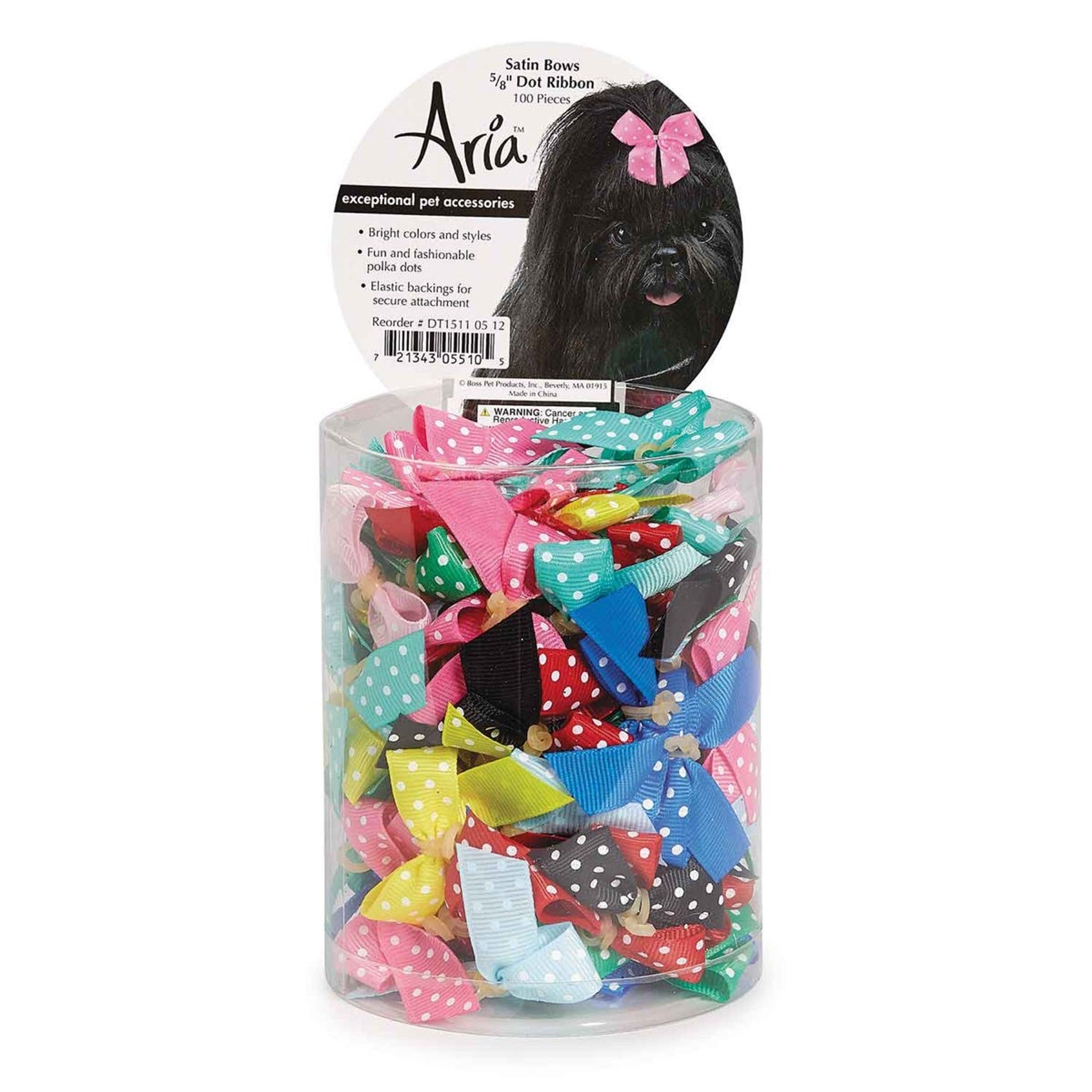 AR Grosgrain Bow Dot 5/8 In Asst 5.5