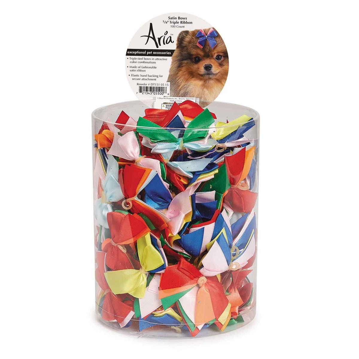 AR Satin Bow Triple Ribbon 5/8 In Asst 7.5