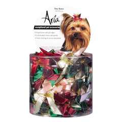 AR Tiny Bows w Gold Bead Canister 100Pc 3.25