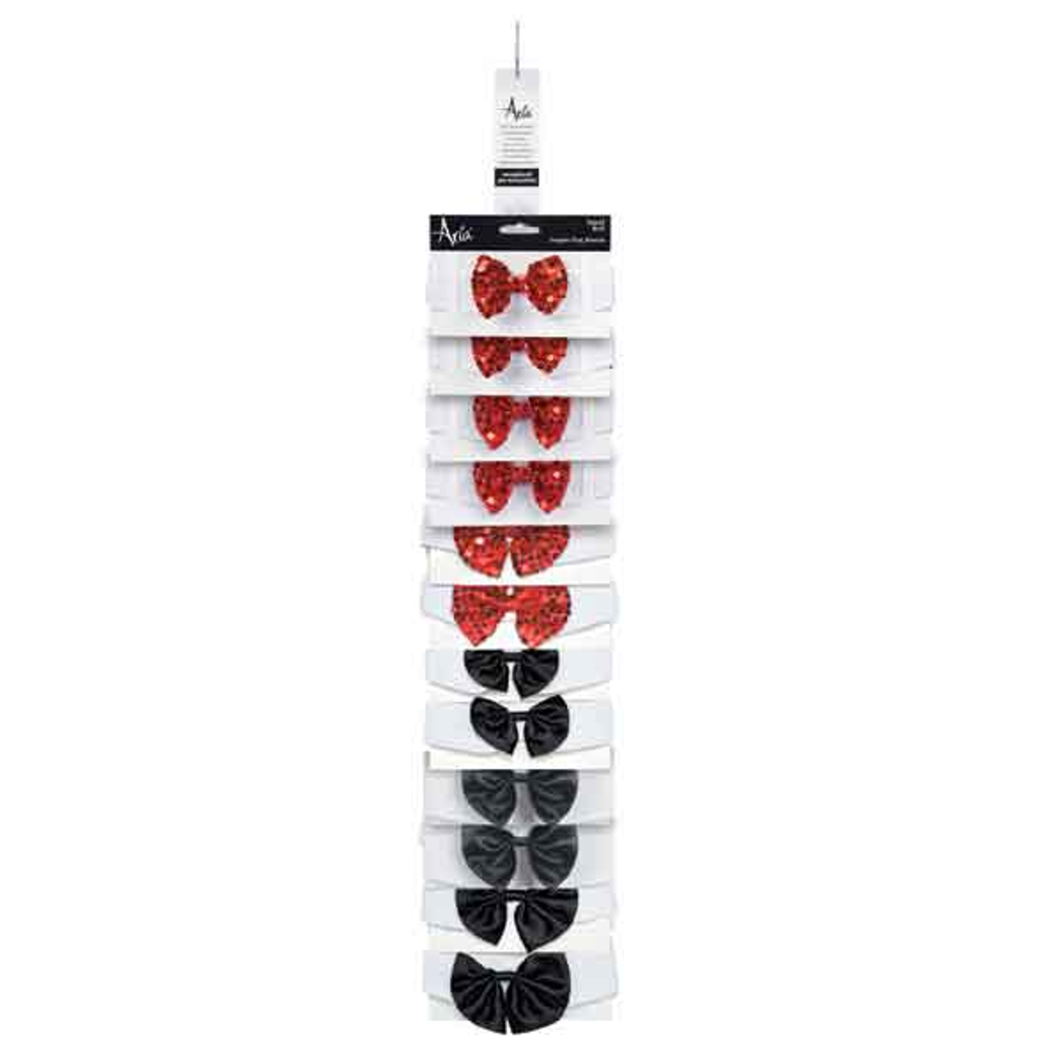AR Red & Black Bowtie Clip Strip 12Pcs 2