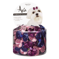 AR Sequin Bows Canister 100Pc 3.25