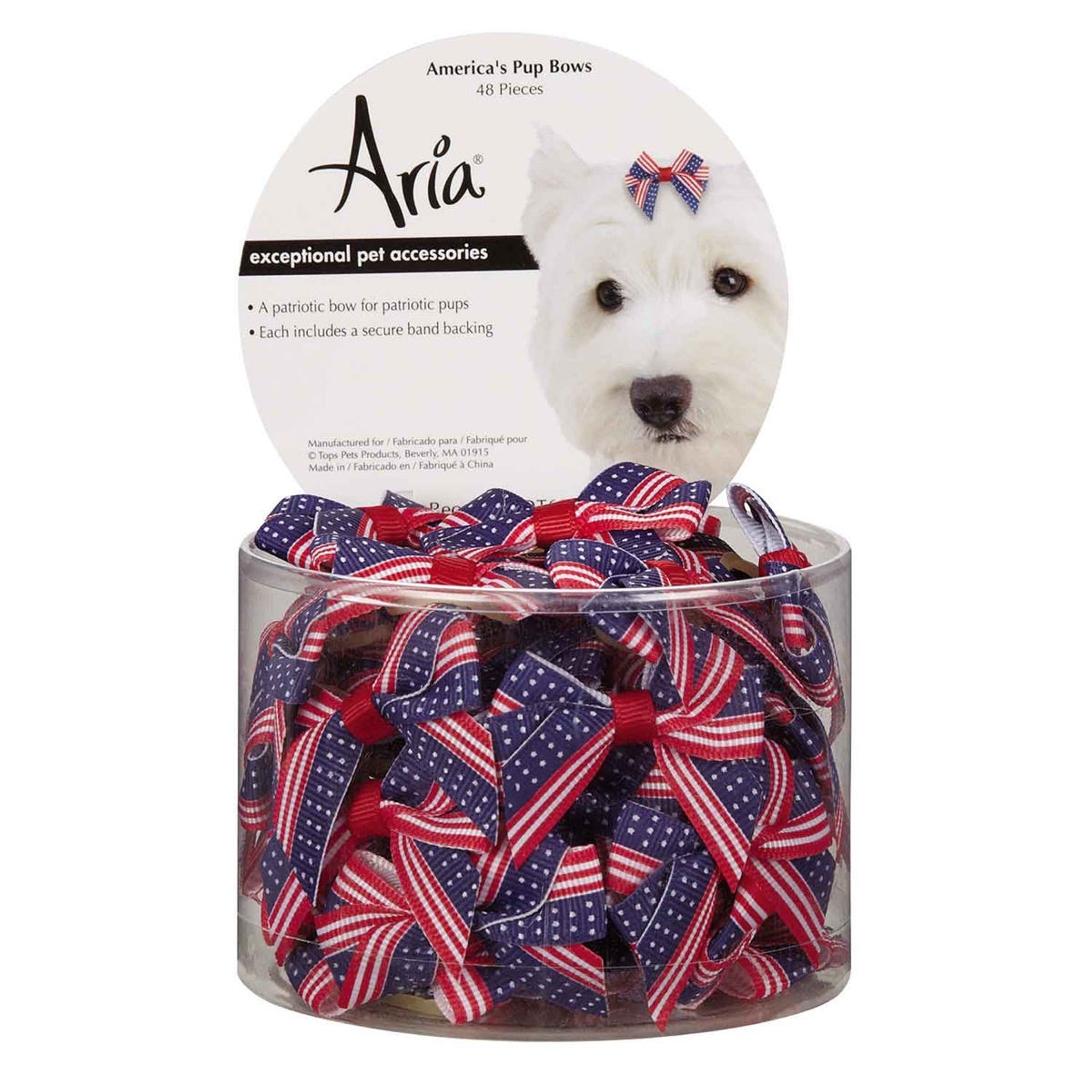 AR Americana Pup Bow Canister 48Pc 3.25