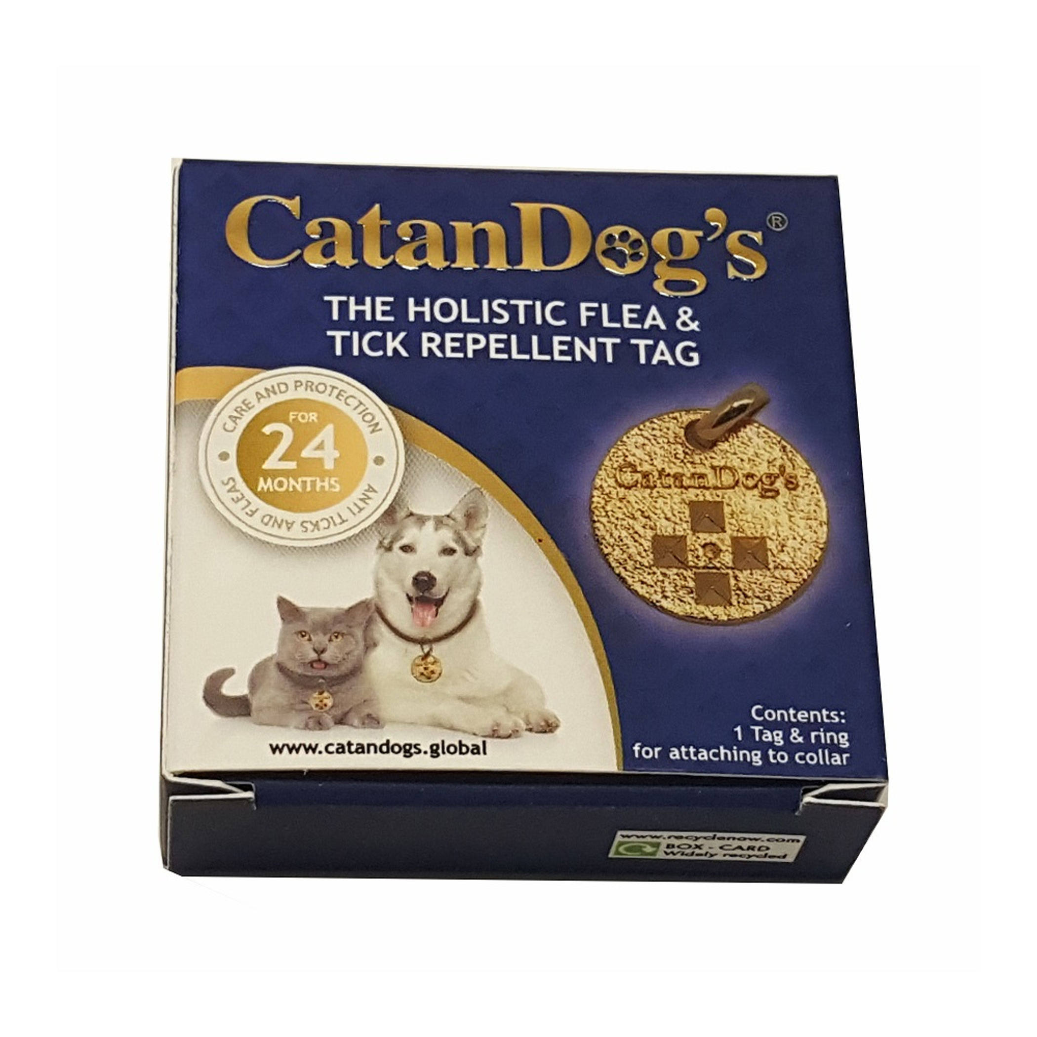 2 Yr. Chemical-Free Natural Flea & Tick Prevention Tag for Cats and Dogs-2