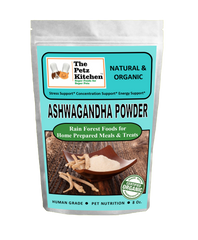Ashwagandha Powder - Stress, Concentration & Energy Support The Petz Kitchen Dogs Cats 8 Oz