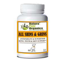 All Shins & Grins Capsules - Antioxidant Super Food Bone, Eye, Teeth & Skin Support Dog & Cat DOG/ 90 caps / 500 mg.
