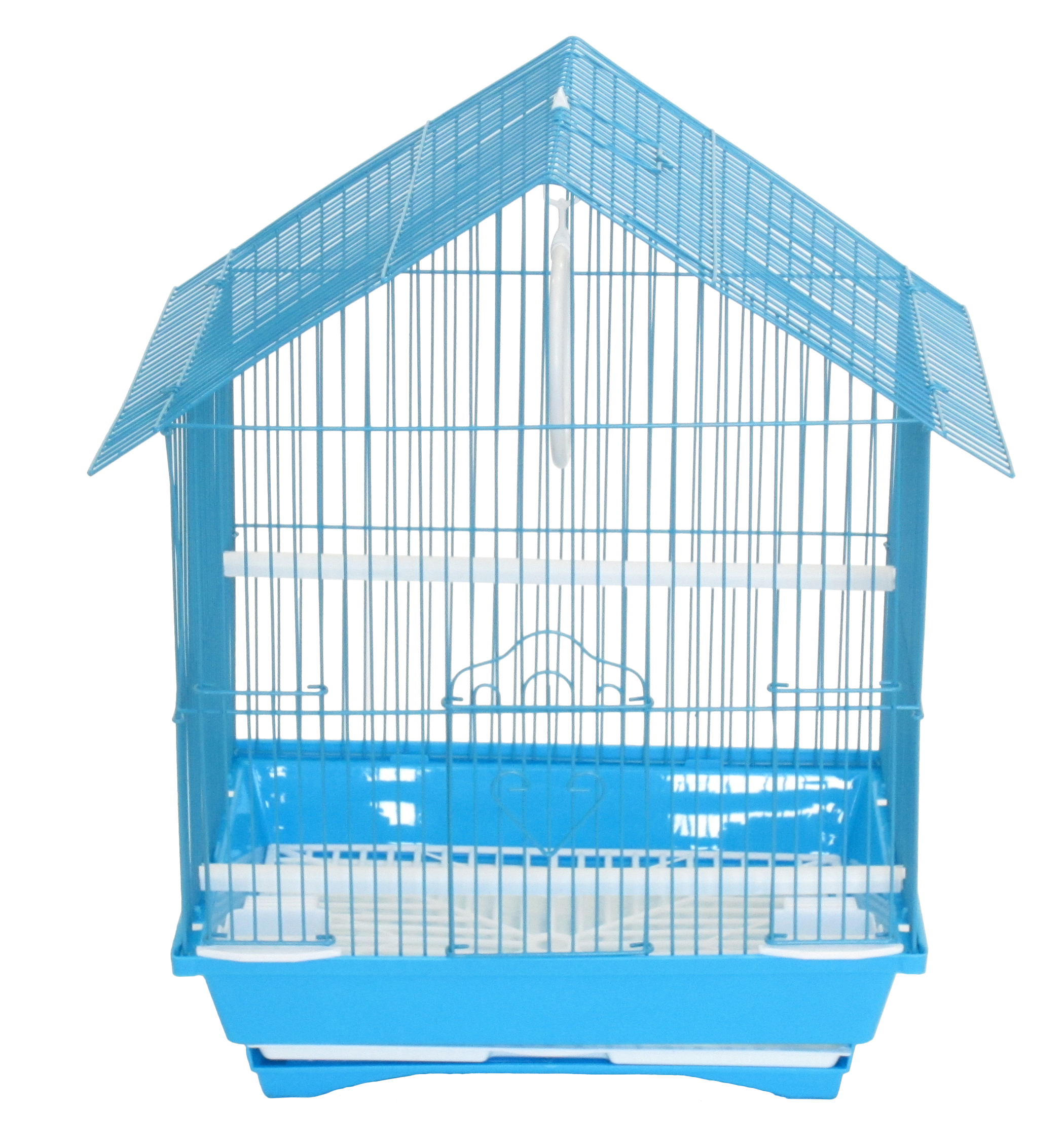 YML House Top Style Parakeet Cage 11" x 9" x 16" Blue-2