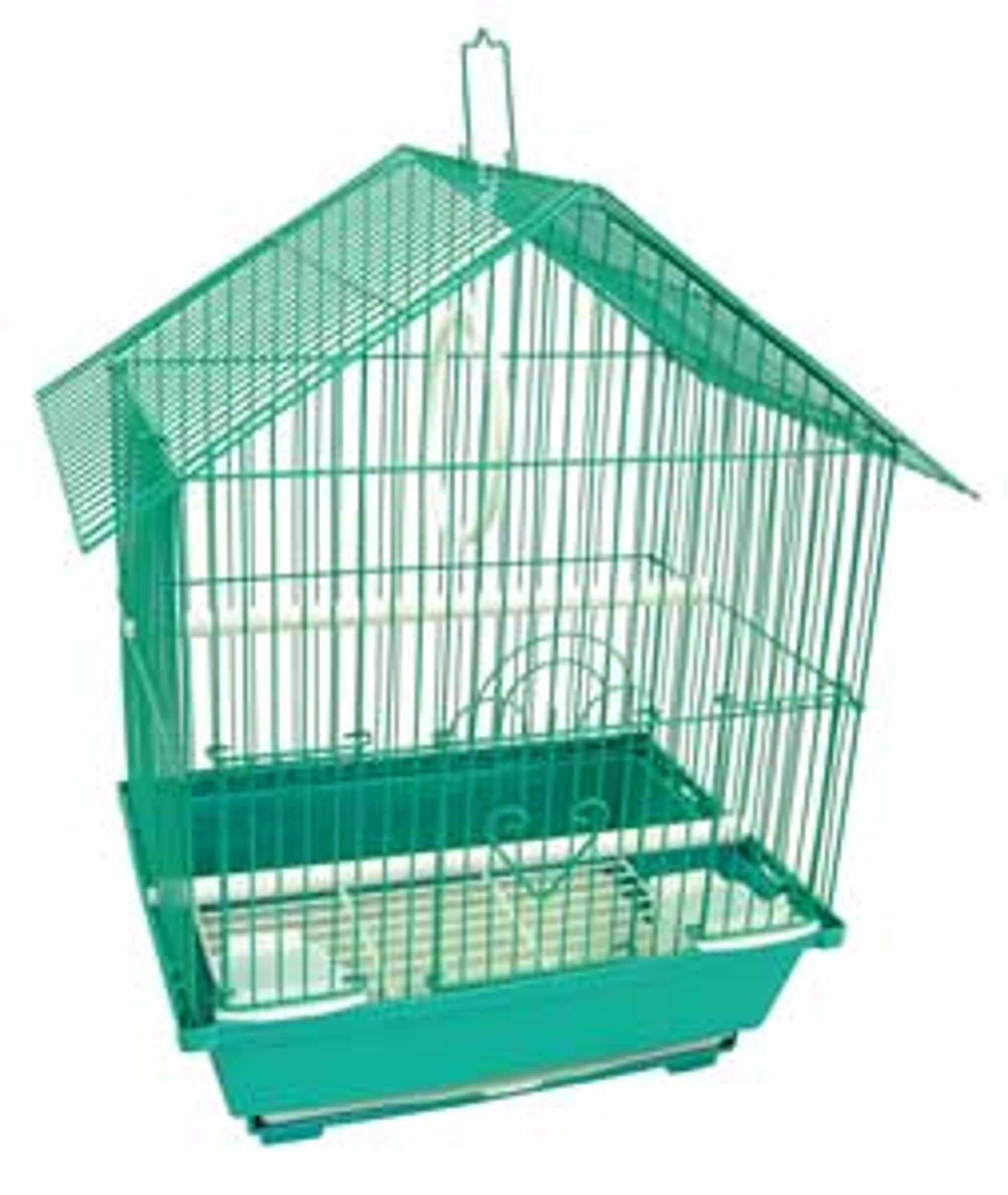YML House Top Style Parakeet Cage 11" x 9" x 16" Green