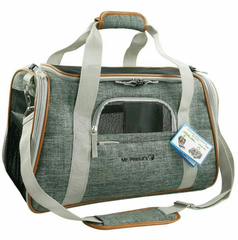 Mr. Peanut's Platinum Series Pet Carrier 18inLx10.5inWx11inH Snowflake Gray