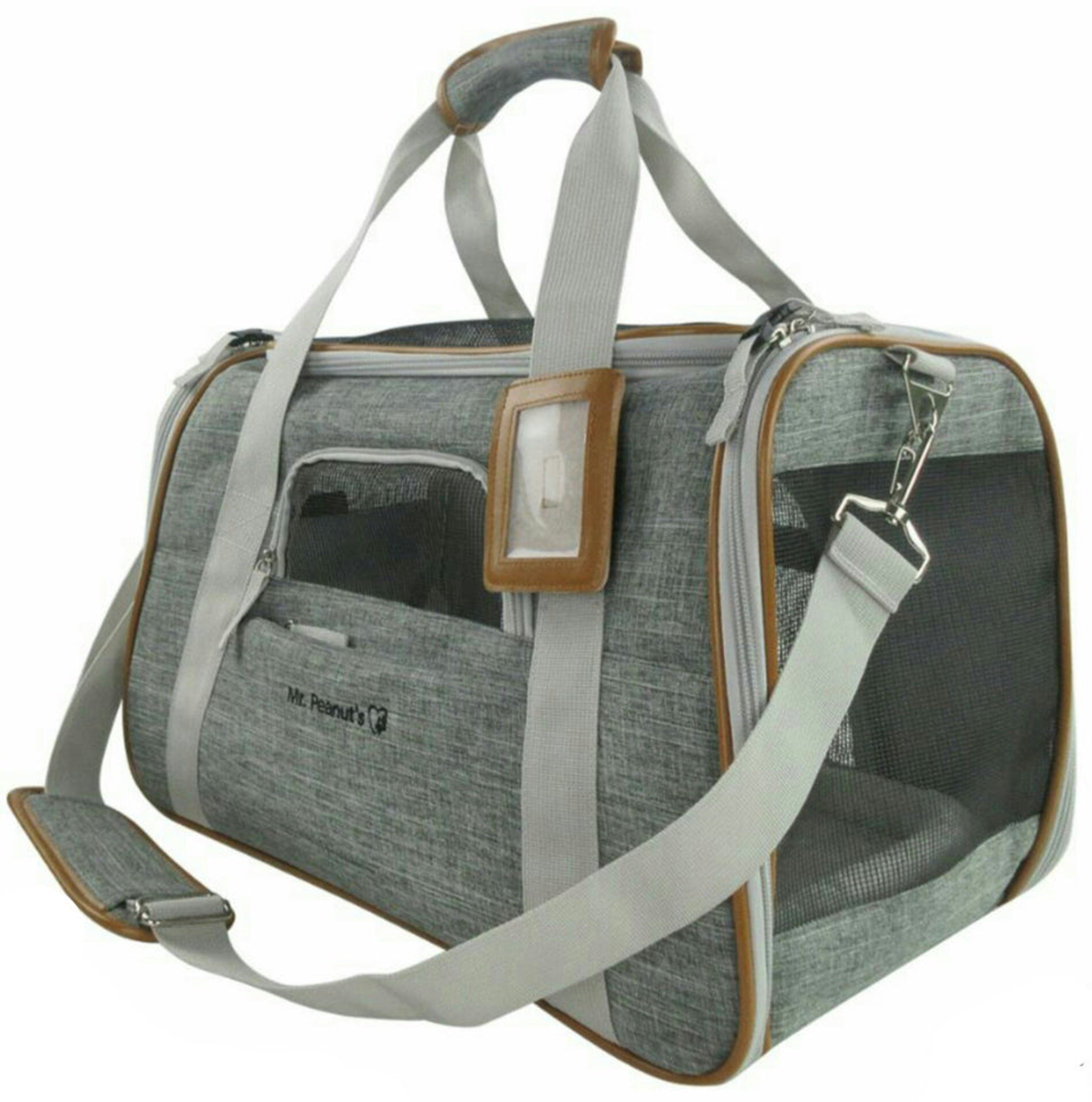 Mr. Peanut's Platinum Series Pet Carrier 18inLx10.5inWx11inH Snowflake Gray-2