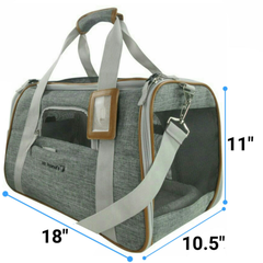 Mr. Peanut's Platinum Series Pet Carrier 18inLx10.5inWx11inH Snowflake Gray-4