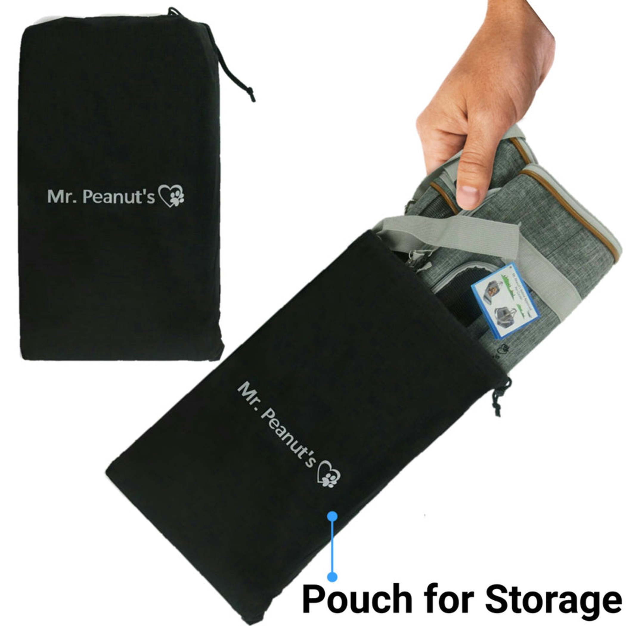 Mr. Peanut's Platinum Series Pet Carrier 18inLx10.5inWx11inH Snowflake Gray-5