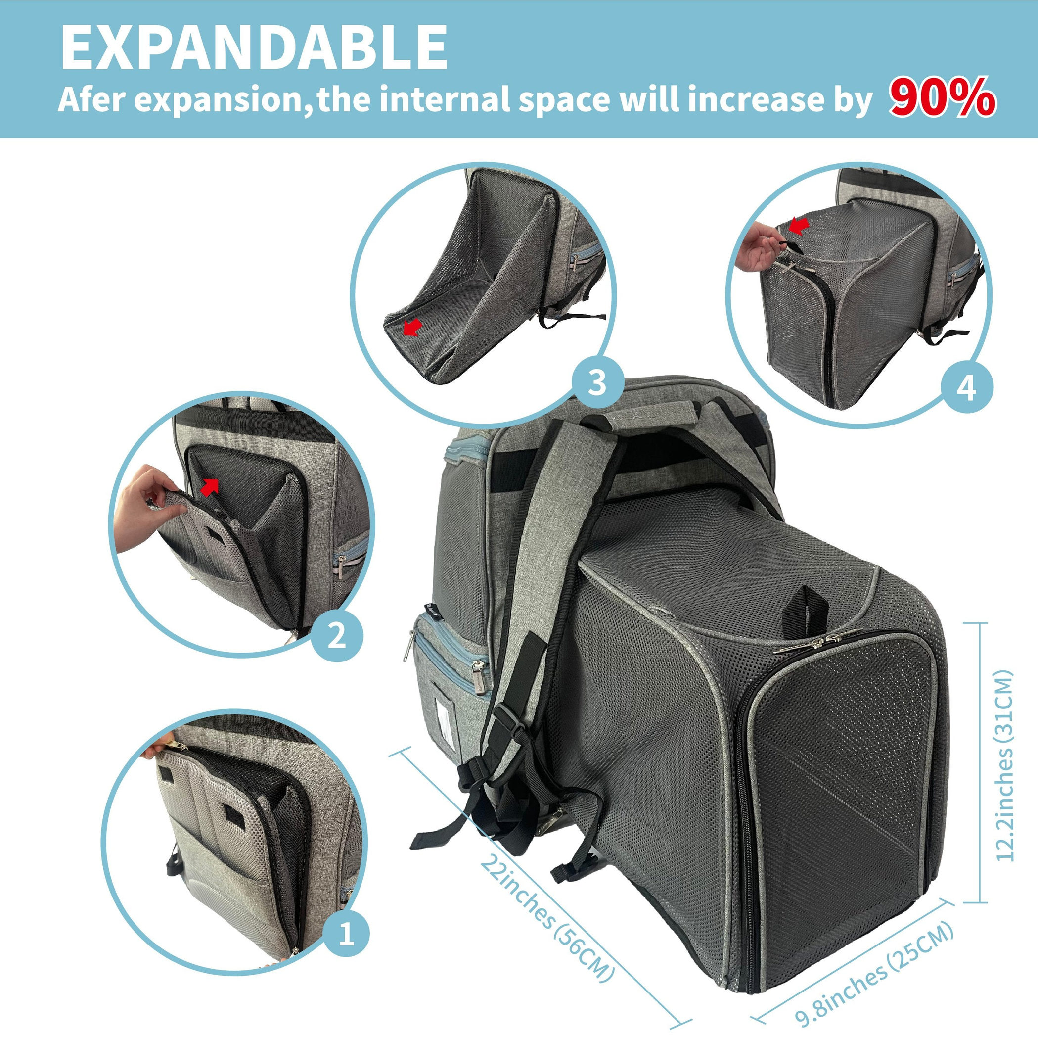 Mr. Peanut's Tahoe Series Expandable Backpack Pet Carrier-3