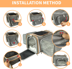 Mr. Peanut's Platinum Series Double Expandable Pet Carrier 18inLx10.5inWx11inH Snowflake Gray-4