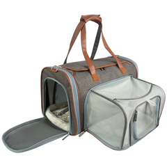 Mr. Peanut's Gold Series Standard Size Expandable Pet Carrier 18 in L x 10.5 in W x 11 in H Charcoal Ash