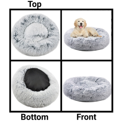 Mr. Peanut's OrthoPlush Pet Bed 28 in Snowflake White Two Tone-4