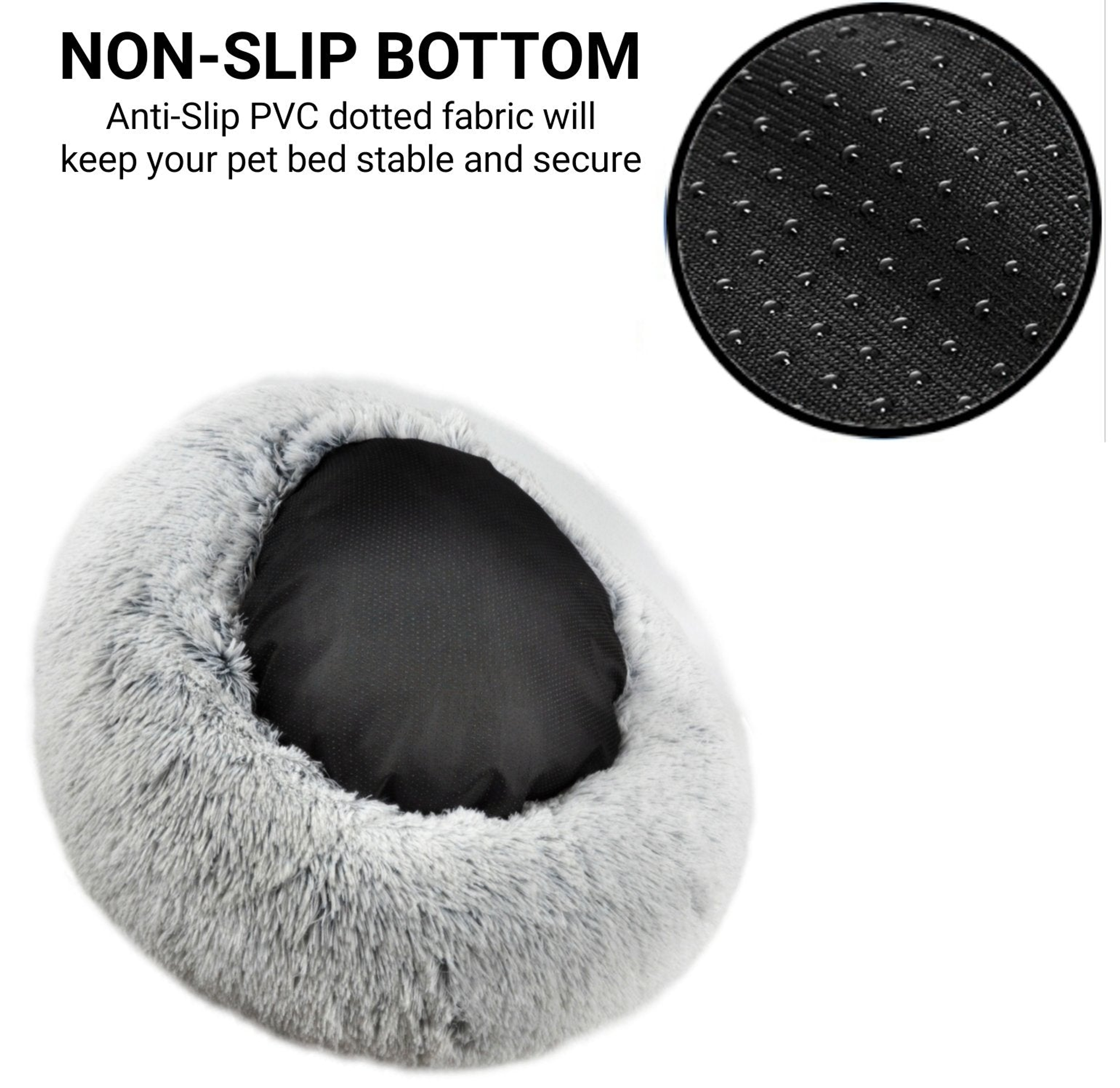 Mr. Peanut's OrthoPlush Pet Bed 28 in Snowflake White Two Tone-7