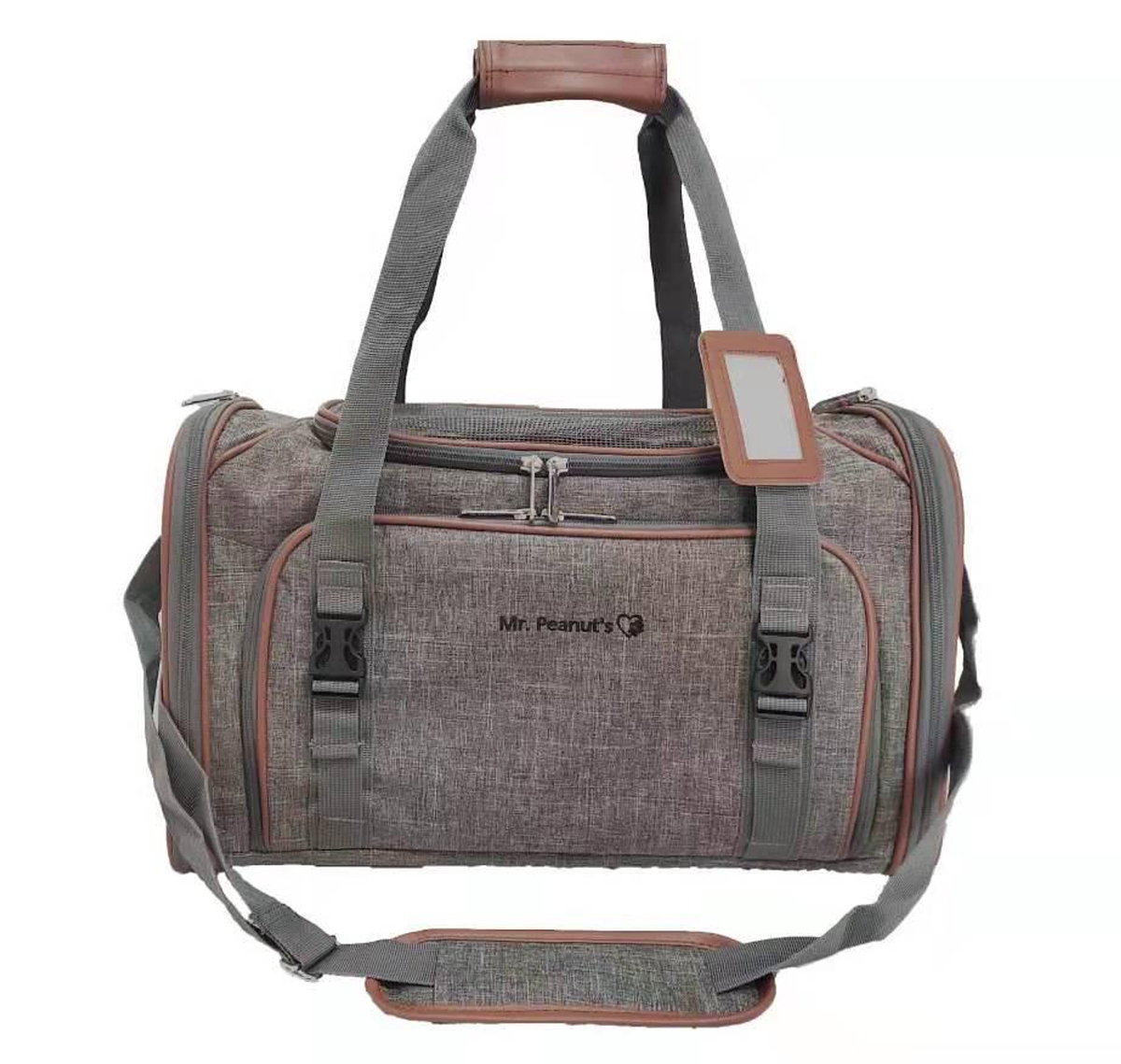 Mr. Peanut's Platinum Series Double Expandable Pet Carrier 18inLx10.5inWx11inH Twilight Gray