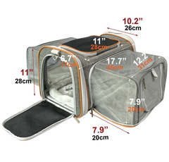 Mr. Peanut's Platinum Series Double Expandable Pet Carrier 18inLx10.5inWx11inH Twilight Gray-2