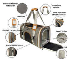 Mr. Peanut's Platinum Series Expandable Pet Carrier 18inLx10.5inWx11inH Snowflake Gray-2