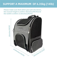 Mr. Peanut's Malibu Series Backpack Pet Carrier Stroller With Detachable Wheelbase-3