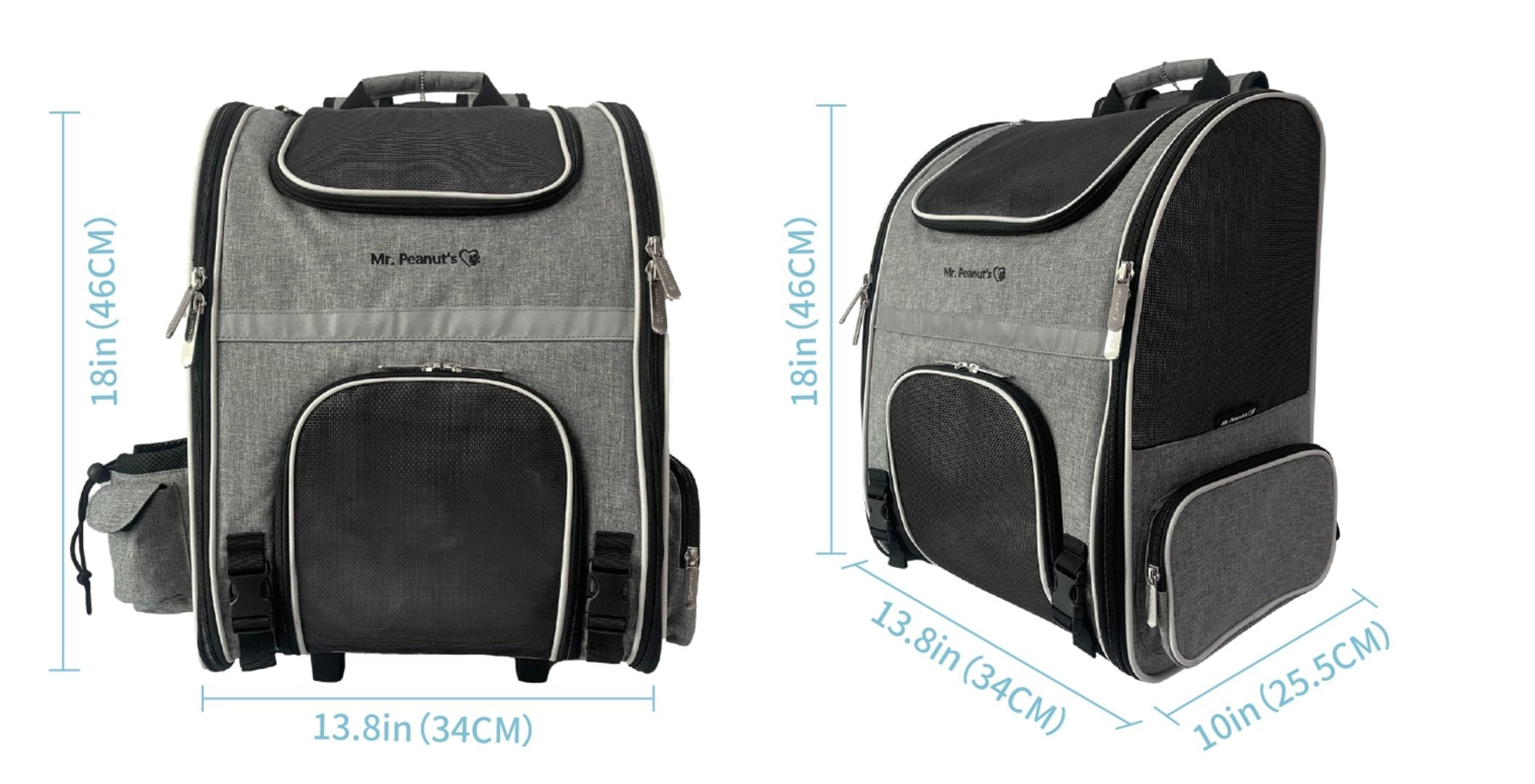 Mr. Peanut's Malibu Series Backpack Pet Carrier Stroller With Detachable Wheelbase-4