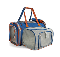 Mr. Peanut's Gold Series Standard Size Expandable Pet Carrier 18 in L x 10.5 in W x 11 in H Deja Blue