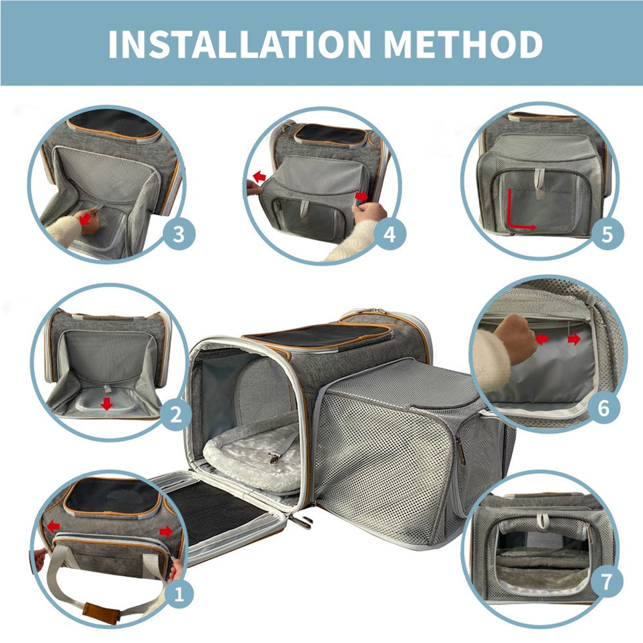 Mr. Peanut's Platinum Series Expandable Pet Carrier 18inLx10.5inWx11inH Twilight Gray-4