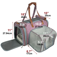 Mr. Peanut's Gold Series Standard Size Expandable Pet Carrier 18 in L x 10.5 in W x 11 in H Purple