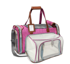 Mr. Peanut's Gold Series Standard Size Expandable Pet Carrier 18 in L x 10.5 in W x 11 in H Rosa