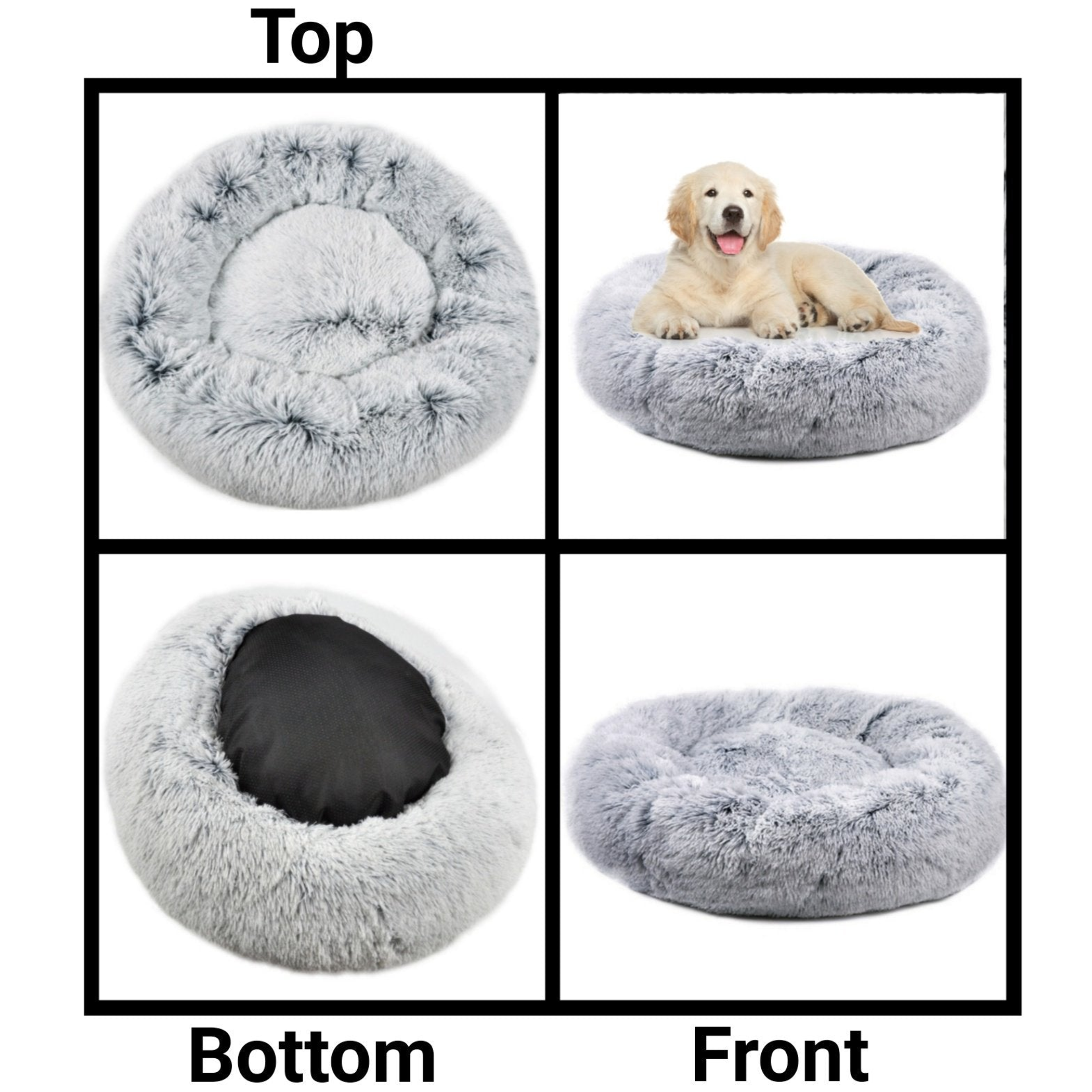 Mr. Peanut's OrthoPlush Pet Bed 23 in Gray Two Tone-3