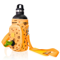 Made Easy Kit Water Bottle Carrier w/Pocket for Dog Poop Bag No Bowl 32oz Large