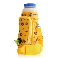 Made Easy Kit Water Bottle Carrier w/Pocket for Dog Poop Bag No Bowl 40oz Tall & Large