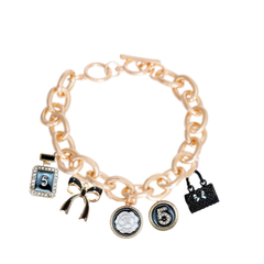 Bags & Bows Charm Necklace Large BLACK
